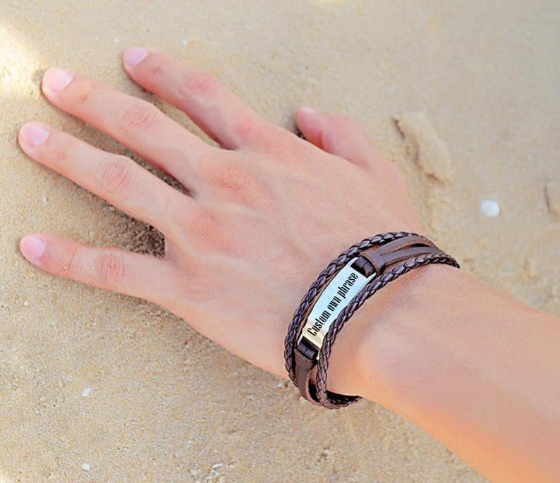 Personalised Engraved Men Bracelet - Gift for Father-Jessemade AU