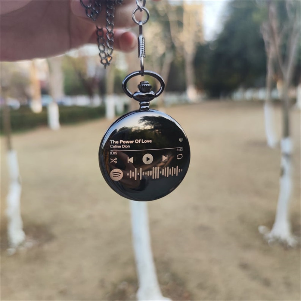 Personalised Spotify Code Photo Pocket Watch Custom Photo Gifts For Him-Jessemade AU