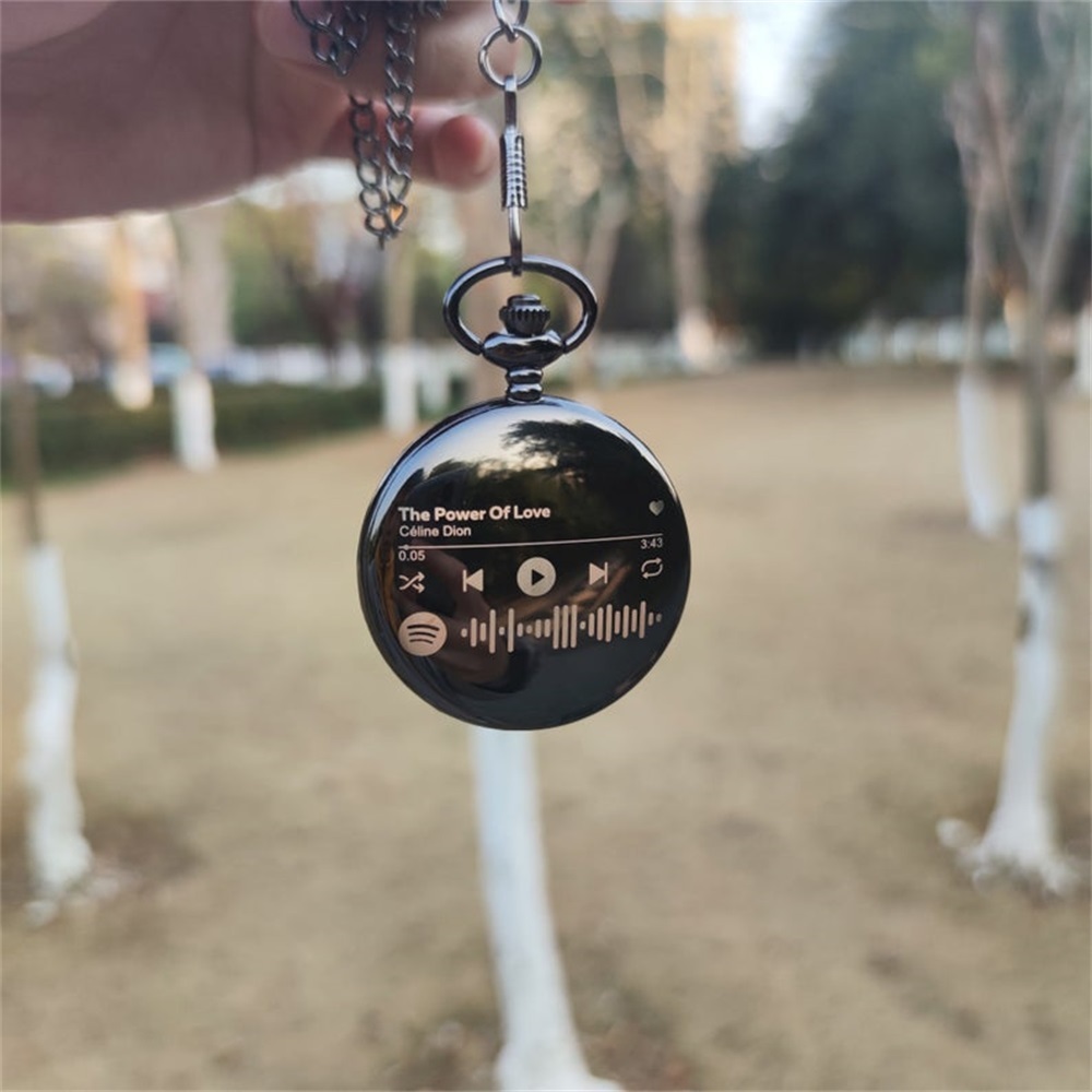 Personalised Spotify Code Photo Pocket Watch Custom Photo Gifts For Him-Jessemade AU