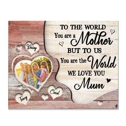 Mother Picture Board Personalised Photo Keepsake With 3 Names Wood Signs Photo Frame Gifts For Mum-Jessemade AU