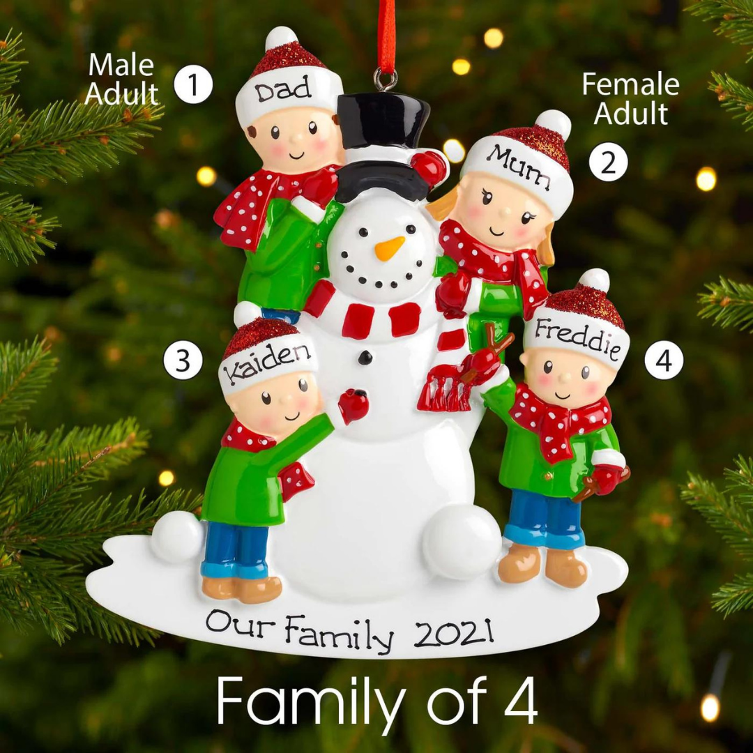 Personalised Family Christmas Ornament Custom 4 Names Hanging Ornament Gifts For Family-Jessemade AU