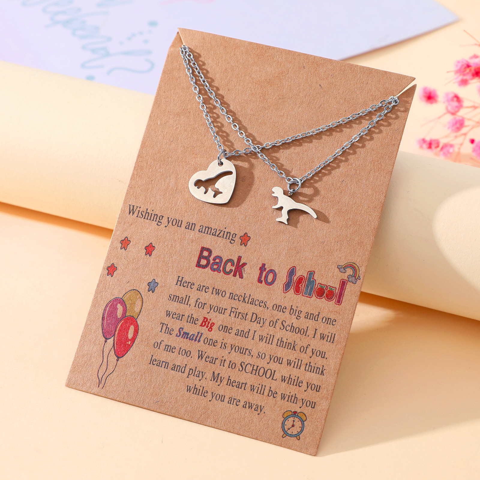 Necklaces for Women Dainty Teen Dinosaur Necklaces Size Adjustable for Mother and Daughter-Jessemade AU