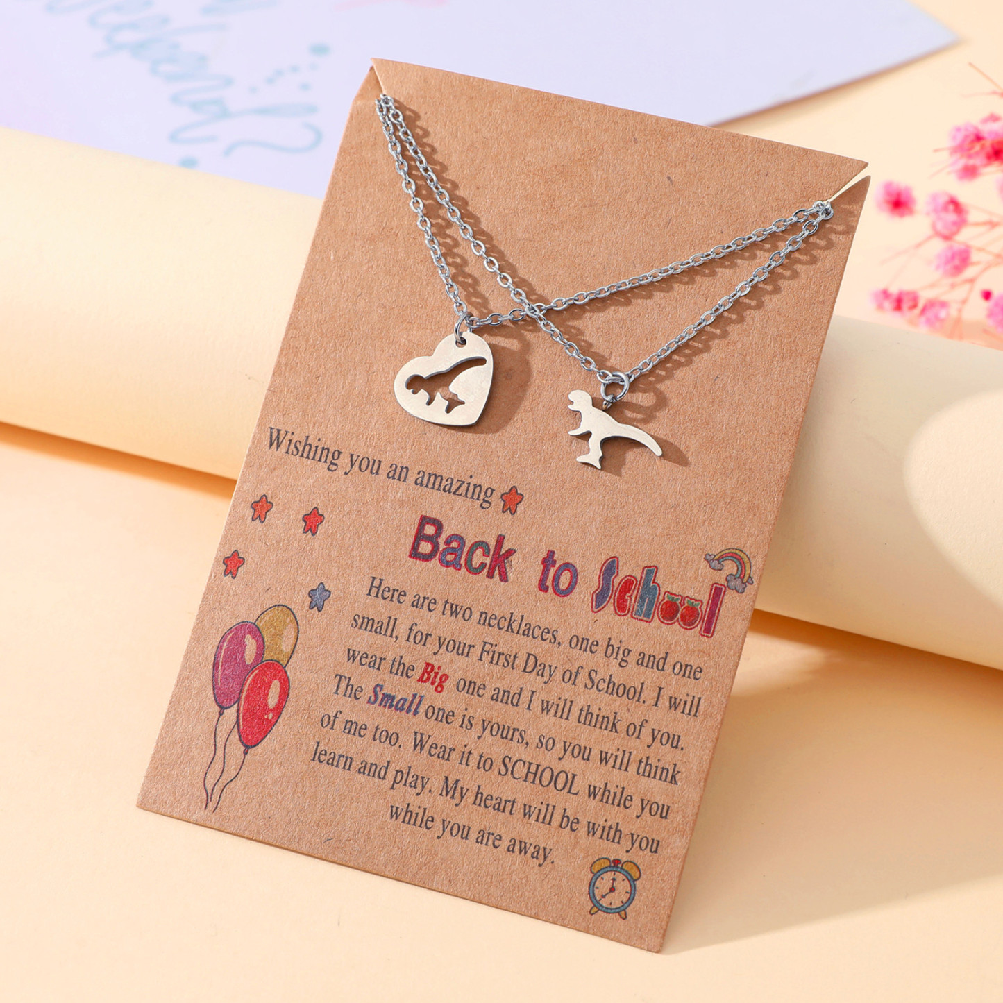 Necklaces for Women Dainty Teen Dinosaur Necklaces Size Adjustable for Mother and Daughter-Jessemade AU