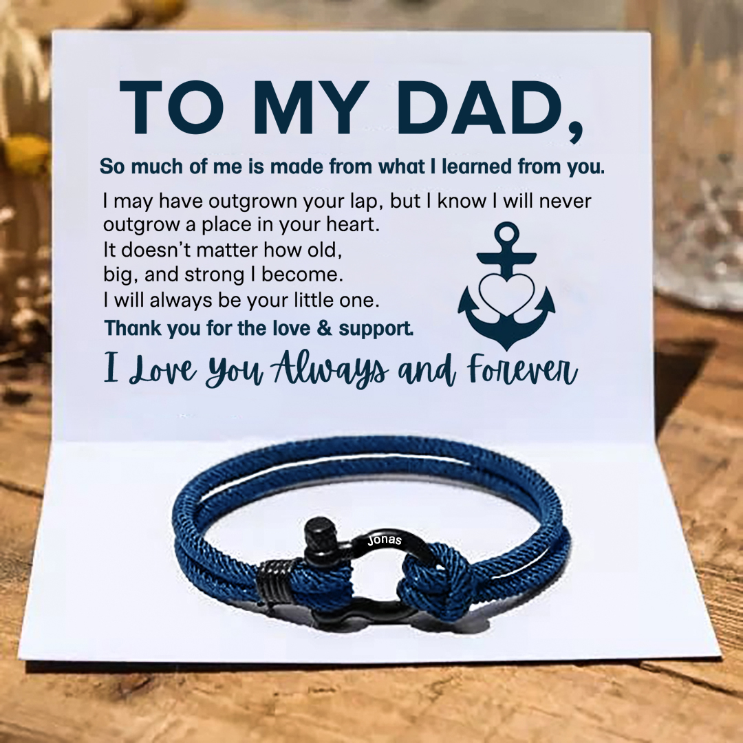 To My Dad Personalised Name Love Knot Bracelet "Love You Forever" Nautical Bracelet for Son-Jessemade AU