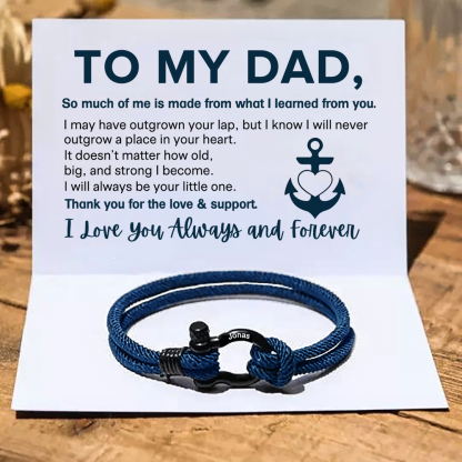 To My Dad Personalised Name Love Knot Bracelet "Love You Forever" Nautical Bracelet for Son-Jessemade AU