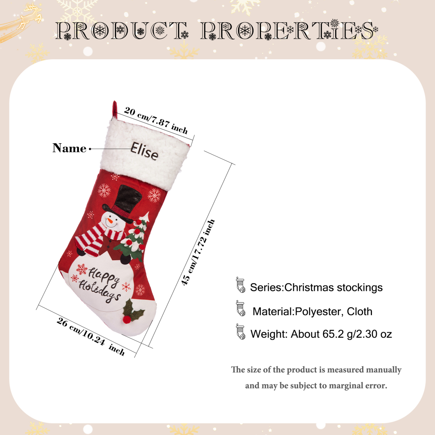 Customised 1 Name Christmas Stockings Ornaments Fireplace Decor Personalised Christmas Gifts for Family Friends-Jessemade AU