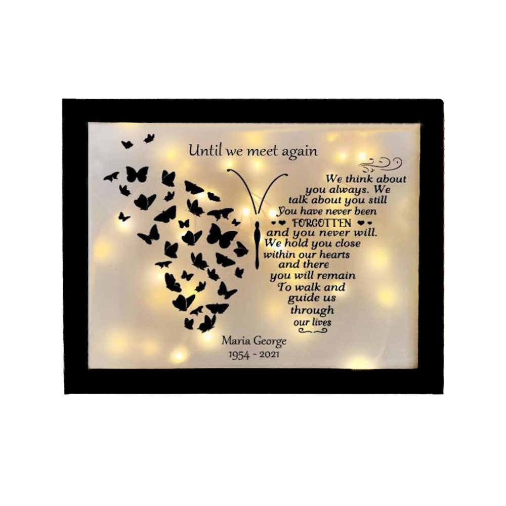 Personalised Butterfly Frame Until We Meet Again Lighted Shadow Box Memorial Gifts-Jessemade AU