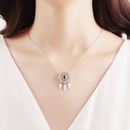 Personalised 100 Languages Projection Necklace Engraved  " I LOVE YOU" Dream Catcher Necklace Gifts For Her-Jessemade AU