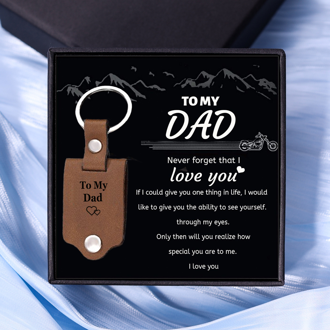 Personalised Photo Keychain Custom Text Leather Keyring Father's Day Gifts - Drive Safe, I Need You Here With Me-Jessemade AU