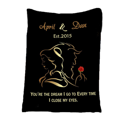 Personalised Couple Blanket Engrave Photo Sweet Gift "You're the dream I go to every time I close my eyes"-Jessemade AU