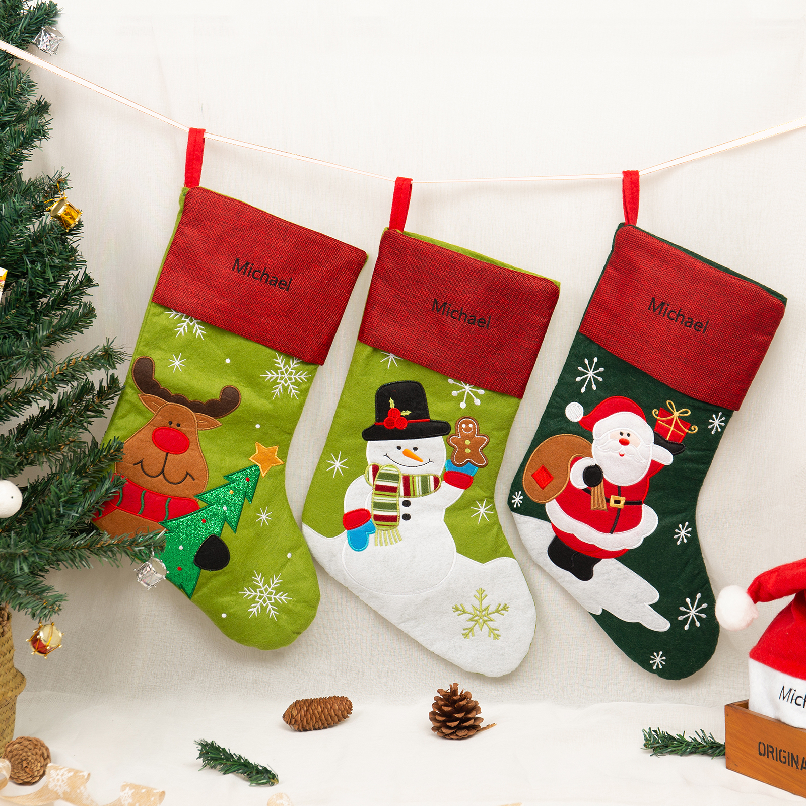 Personalised Christmas Stockings Custom Name Stockings Decoration-Jessemade AU