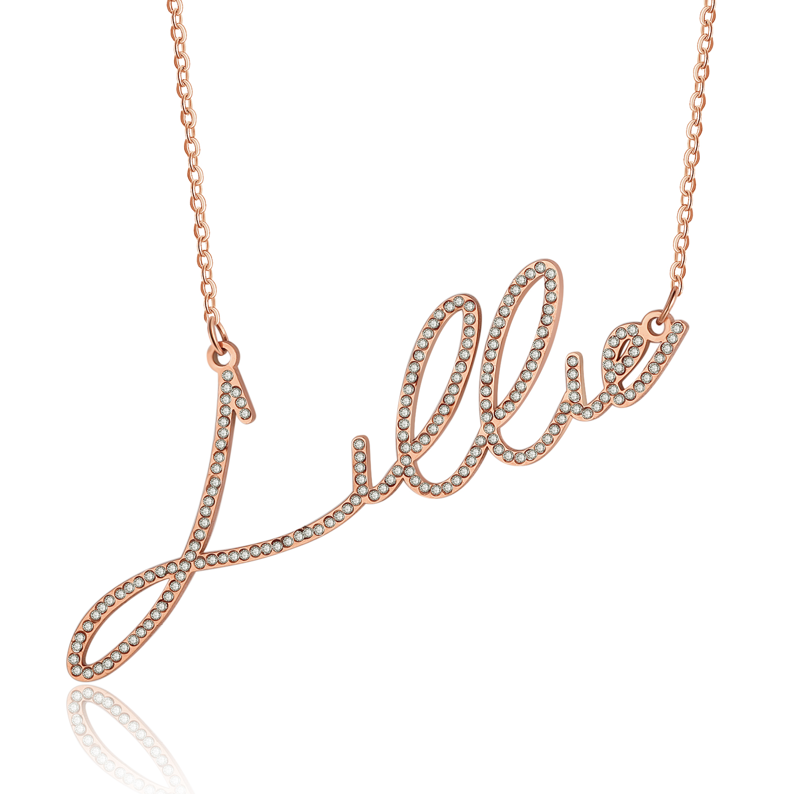 Sparking Name Necklace Personalised Name Necklace With Cubic Zirconia-Jessemade AU