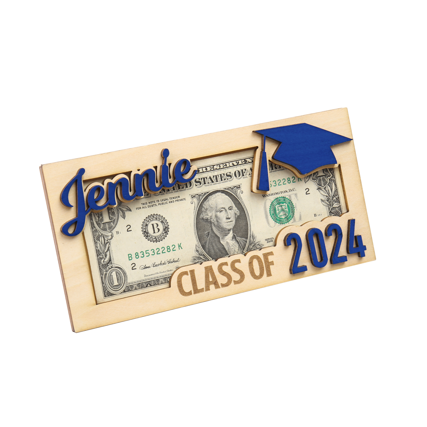 Class of 2024 Personalised Graduation Cash Clip Custom Name & Text Cash Box Creative Gifts for Her/Him-Jessemade AU