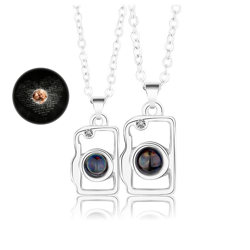 Personalised 100 Languages "I Love You" Heart Projection Necklace Custom Photo Gifts For Her-Jessemade AU