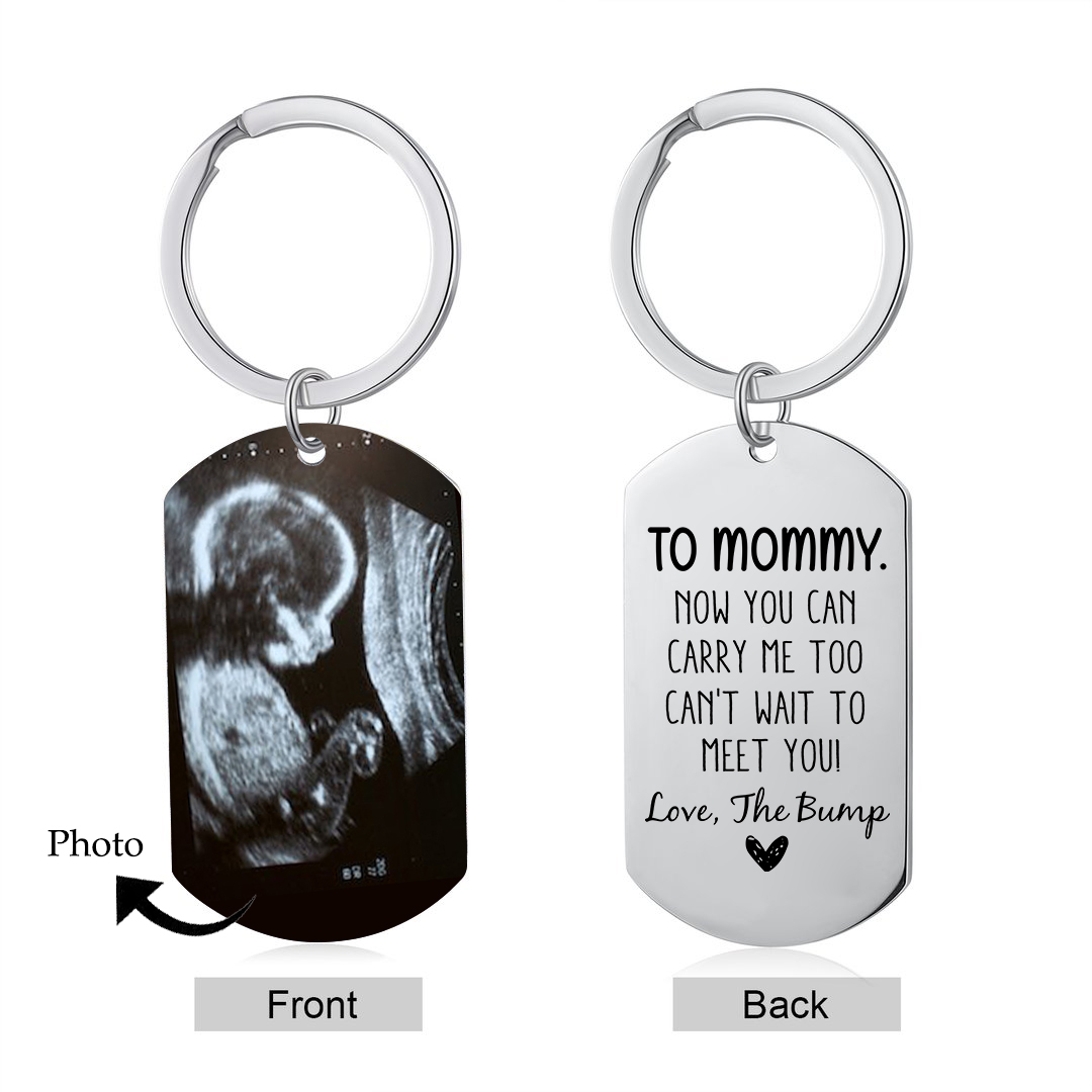 Personalised Photo Keychain Gifts For Daddy/Mommy/Mummy - Now You Can Carry Me Too. Can't Wait To Meet You!-Jessemade AU