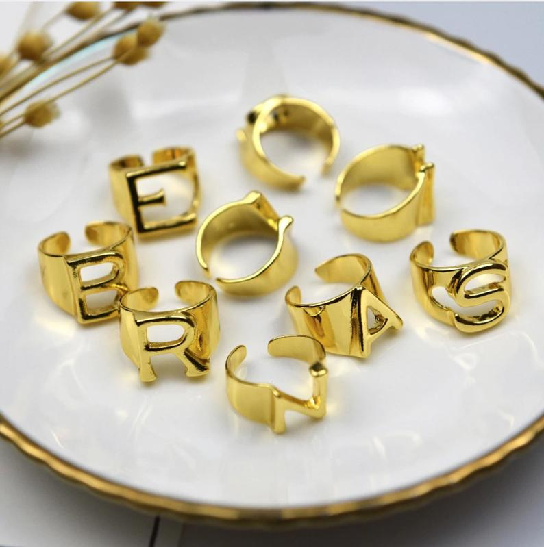 Personalised Name Ring Custom 1 Letter Name Ring Gifts For Women-Jessemade AU