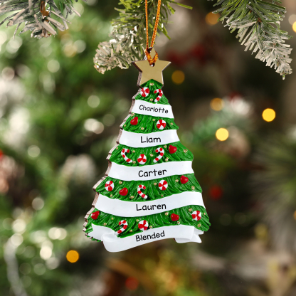 5 Names - Personalised Christmas Tree Ornament Customised Name Wooden Hanging Ornaments Christmas Gift for Family-Jessemade AU