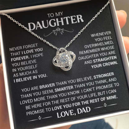 To My Daughter Love Knot Necklace Dad to Daughter Necklace Special Birthday Gift for Her - Never Forget That I Love You Forever-Jessemade AU