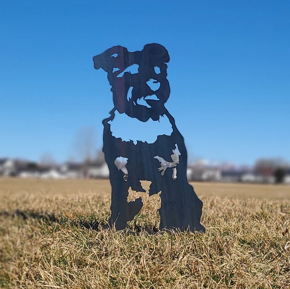 Schnauzer Metal Dog Silhouette Garden Yard Decoration-Jessemade AU