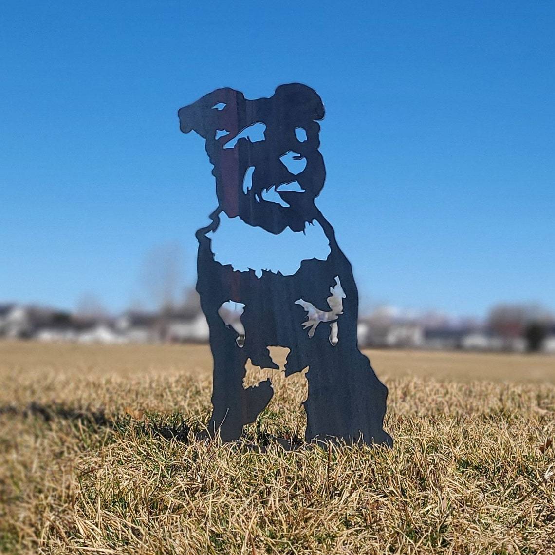 Schnauzer Metal Dog Silhouette Garden Yard Decoration-Jessemade AU