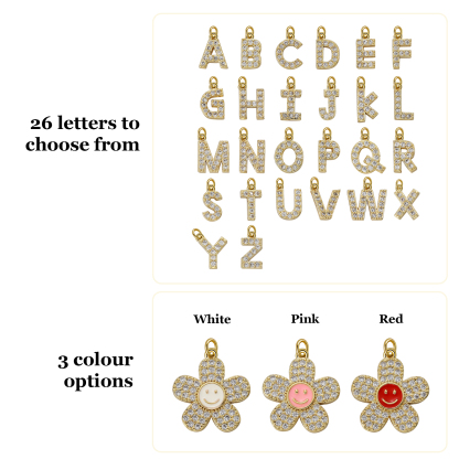 Personalised Flower Necklace Custom Birthstone and Initial Kid's Necklace-Jessemade AU