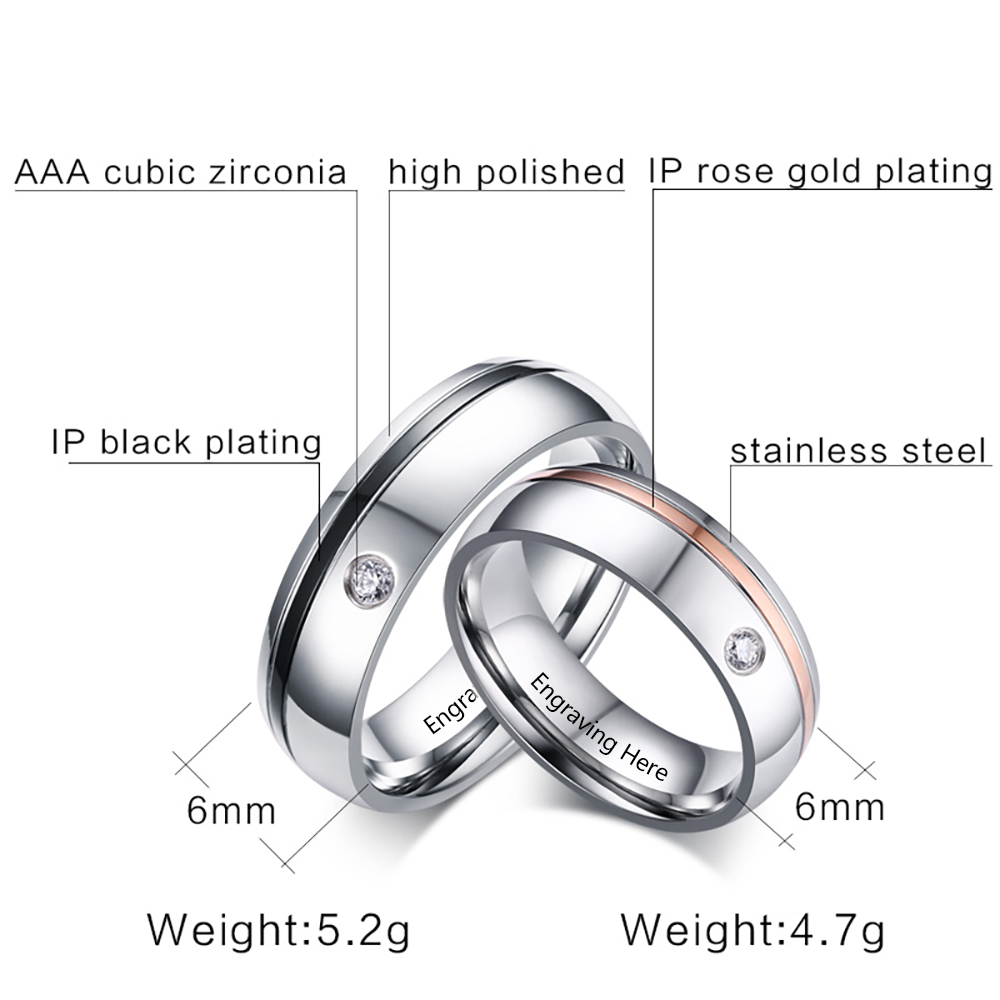 Personalised Couple Ring Engrave Love Message Matching Rings Gift for Couple Friends BBF-Jessemade AU