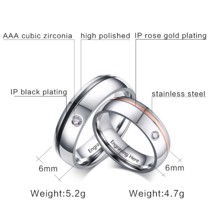 Personalised Couple Ring Engrave Love Message Matching Rings Gift for Couple Friends BBF-Jessemade AU