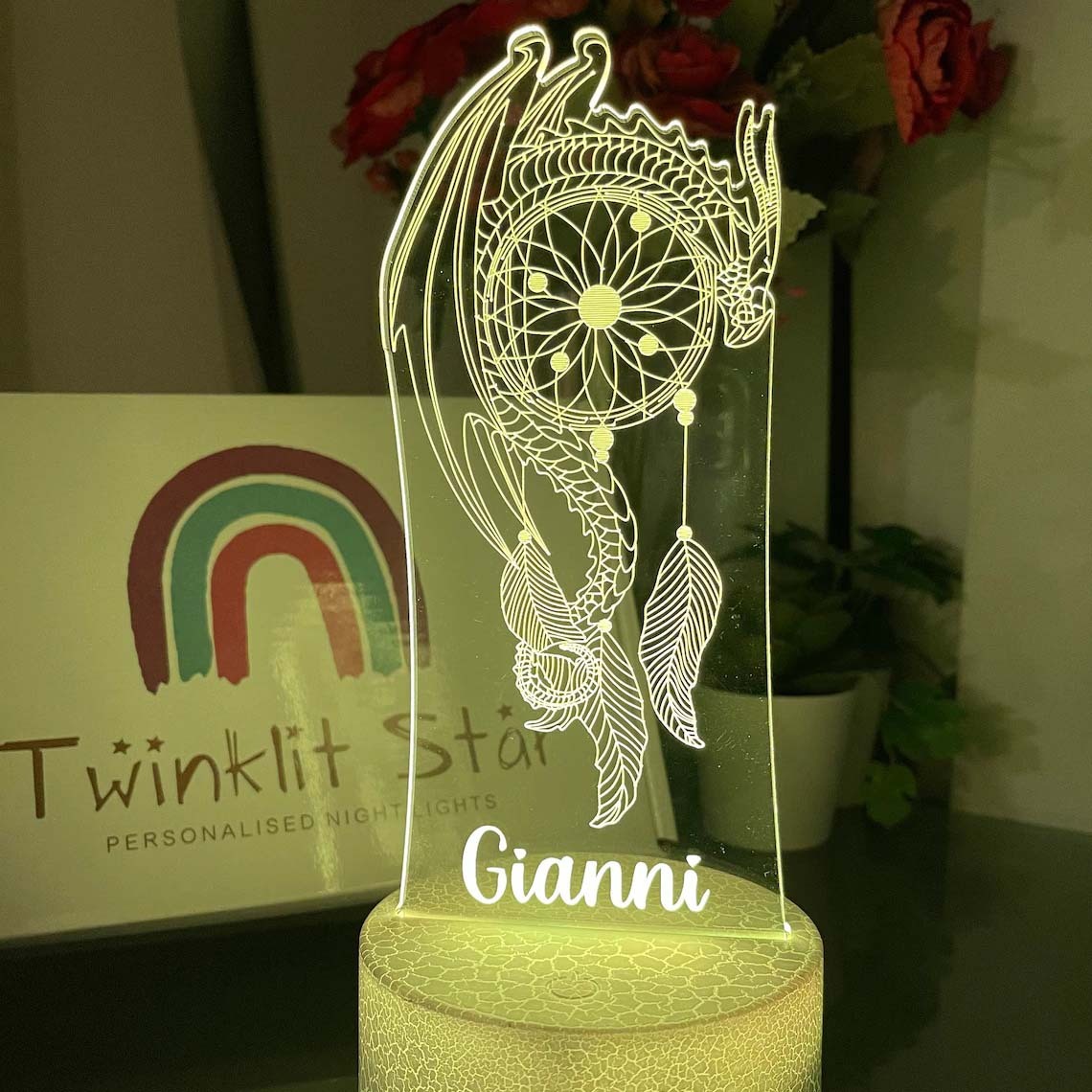 Personalised Dream Catcher Night Light Custom Name Gifts For Kids-Jessemade AU