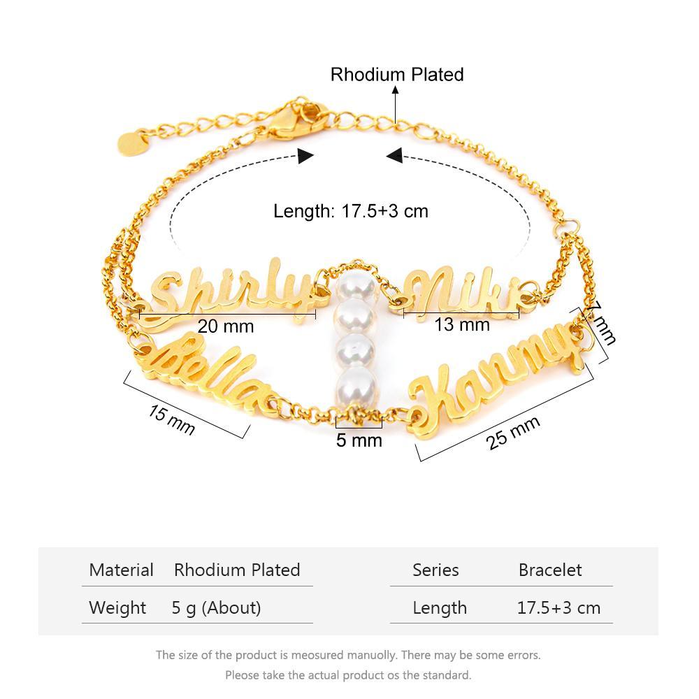 Personalised Bracelet Custom 4 Names Bracelet Gift For Her-Jessemade AU