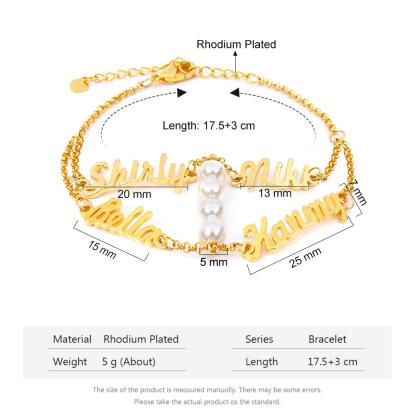 Personalised Bracelet Custom 4 Names Bracelet Gift For Her-Jessemade AU