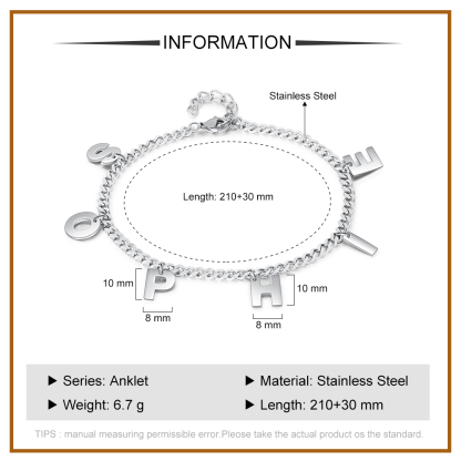Personalised Letter Anklet For The Summer-Next Life Meet Again-Jessemade AU