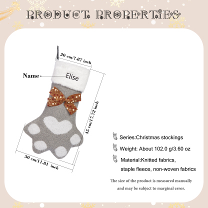 Personalised Christmas Stockings Gift Bag Customised 1 Name Christmas Sock Ornament Gift for Family Friends-Jessemade AU