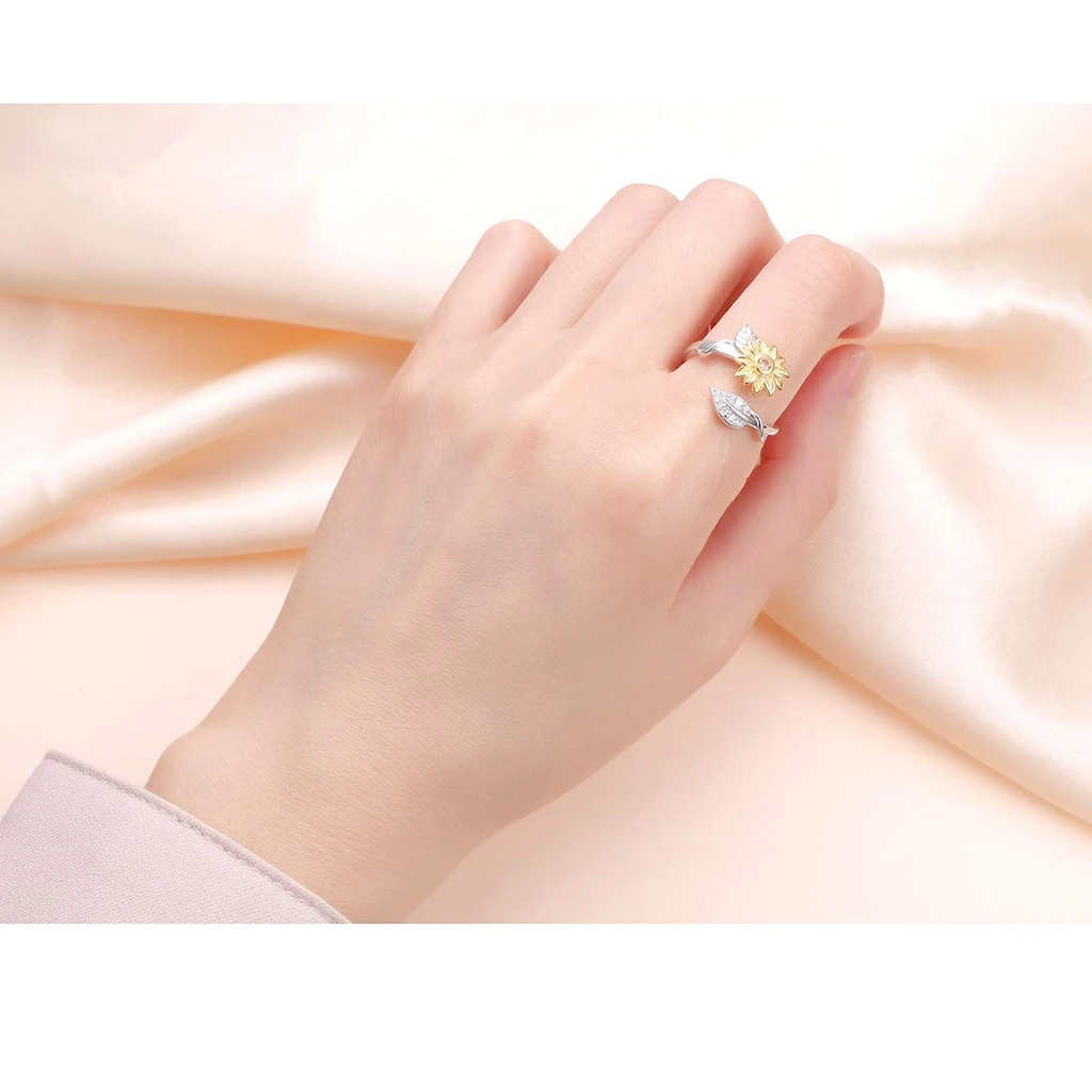 You are My Sunshine Sunflower Heart Ring-Jessemade AU