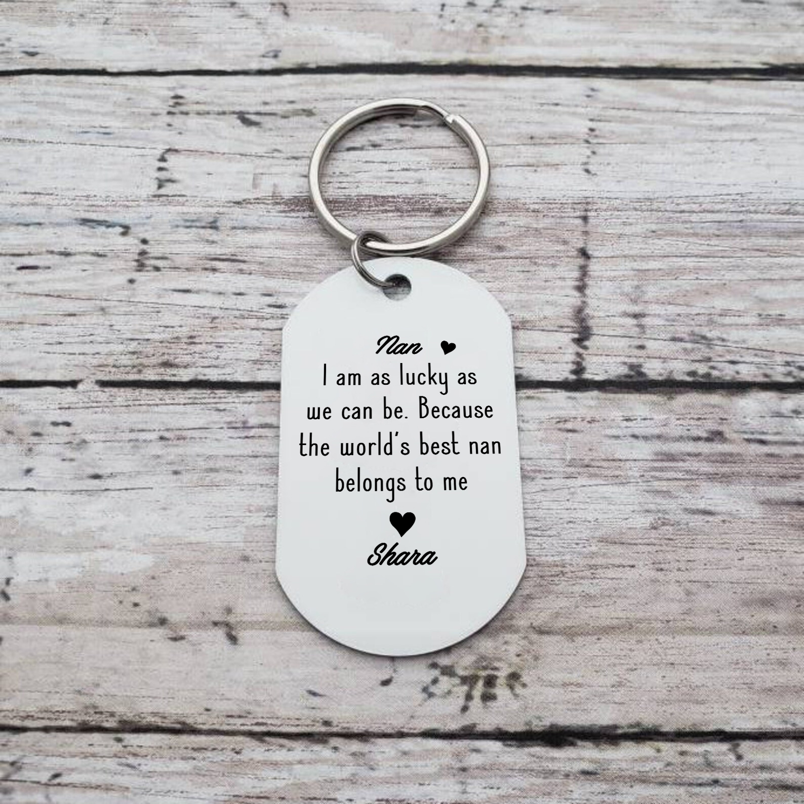Personalised Photo & Name Keychain Gift for Grandma - I Am As Lucky As We Can Be Because The World's Best Nan Belongs To Me-Jessemade AU