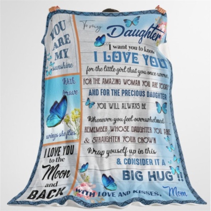 To My Daughter Straighten Your Crown Flannel Blanket-Jessemade AU