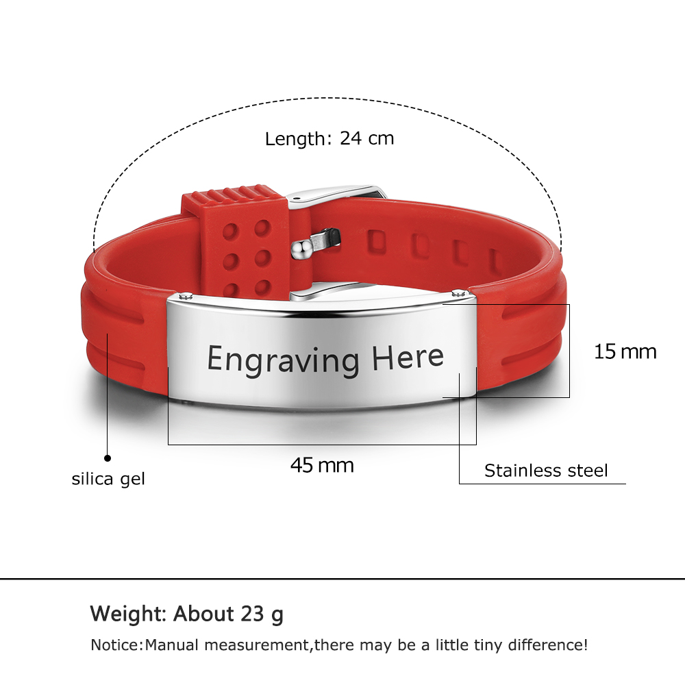 Customised Men's Bracelets Medical Adjustable Alert Bracelets Gift for Dad-Jessemade AU