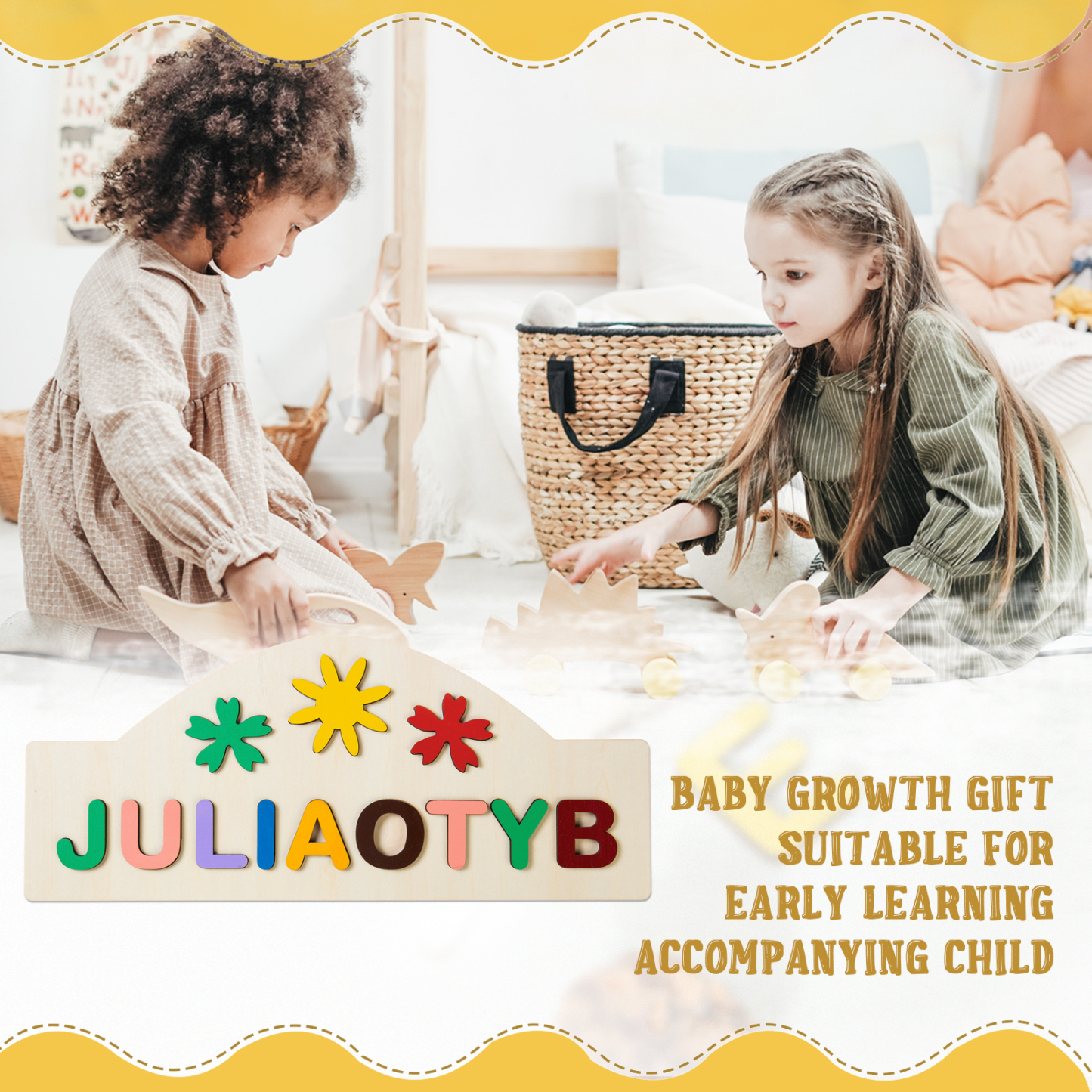 Personalised Kid's Wooden Name Alphabet Puzzle Toy for Toddlers Early Learning Child Toy-Jessemade AU