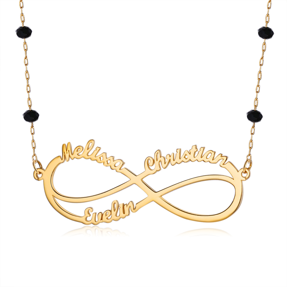 Personalised Infinity Necklace Custom 3 Names Necklace Gift For Women-Jessemade AU
