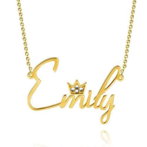 Personalised Crown Necklace Custom 1 Name Necklace Gift For Women-Jessemade AU
