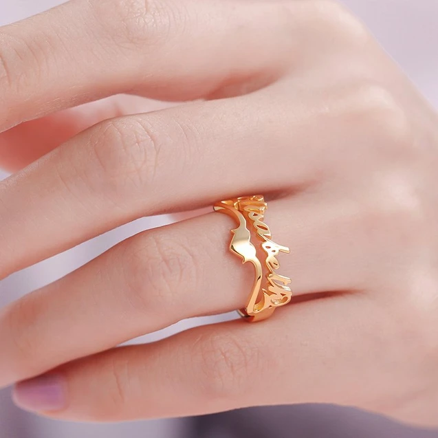 Personalised Ring Custom 1 Name Ring GIFT For Women-Jessemade AU