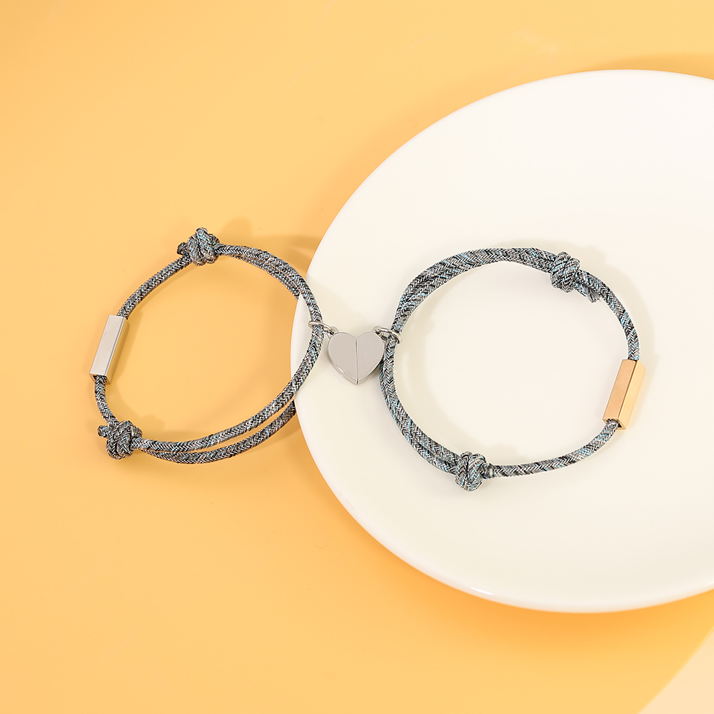 Personalised Matching Braided Couple Bracelets Custom Names Magnetic Bracelets Valentine's Day Gifts for Couple-Jessemade AU