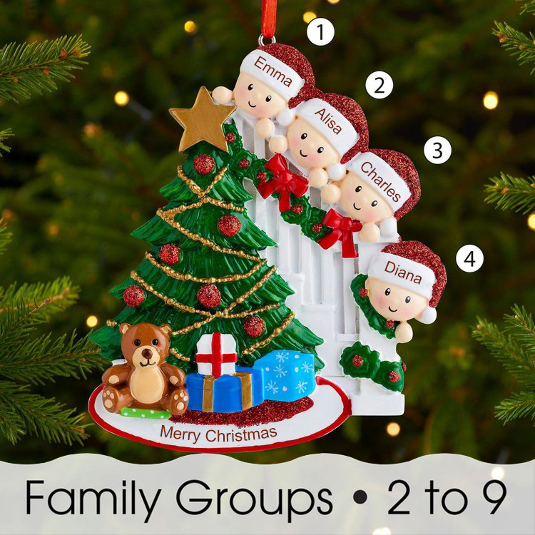 Personalised Family Christmas Ornament Custom 5 Names Hanging Ornament Gifts For Family-Jessemade AU