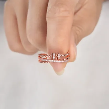 To My Daughter-S925 Spinning Bead Fidget Ring