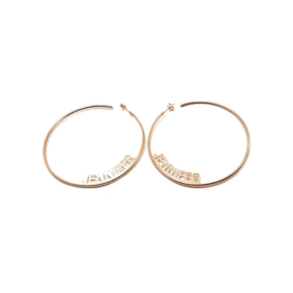 Personalised Name Hoop Earrings Circle Hoops Gifts for Her-Jessemade AU