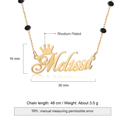 Personalised Crown Necklace Custom 1 Name Necklace Gift For Women-Jessemade AU