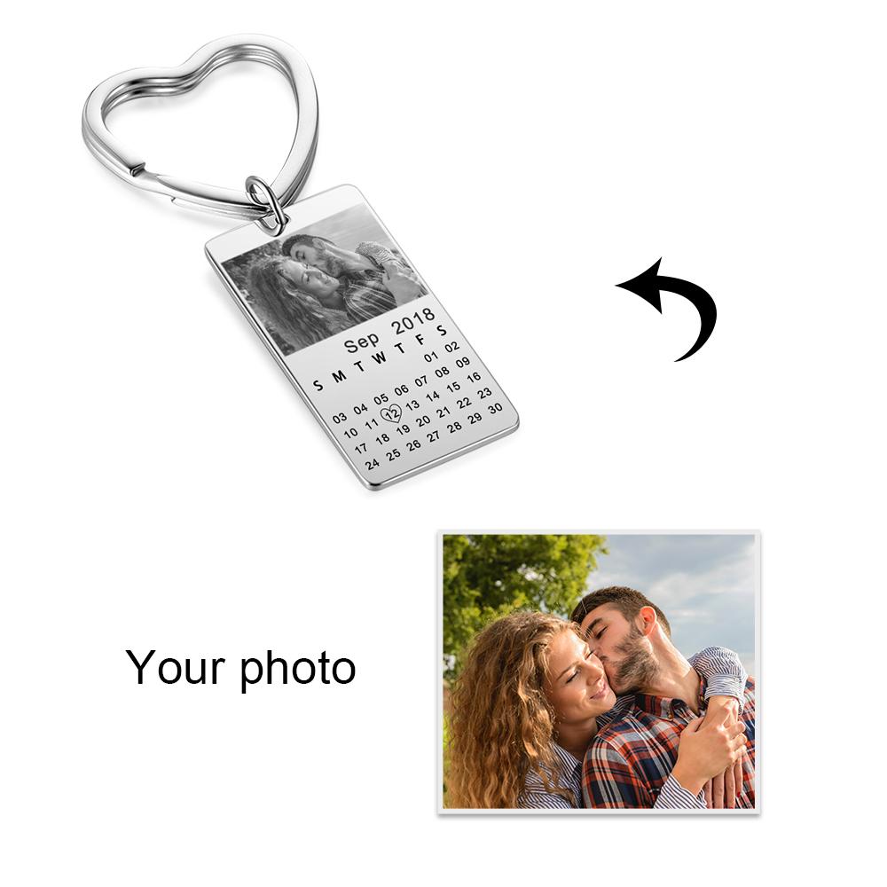 Personalised Calendar Keychain Engraved Photo Keychain Gifts For Him-Jessemade AU