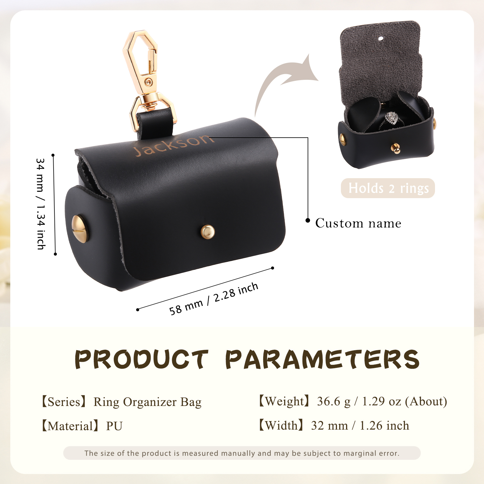 Personalised Name Exquisite Jewelry Box Ring Gift Box Ring Packaging Box-Jessemade AU