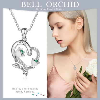 Personalised May Birthflower Necklace With Birthstones Custom 1 Name Necklace For Her-Jessemade AU