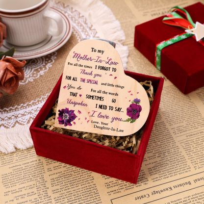 Mothers GiftsTo My Mother-In-Law Candle Holder "For all the times I forgot to thank you" Wooden Candlestick-Jessemade AU