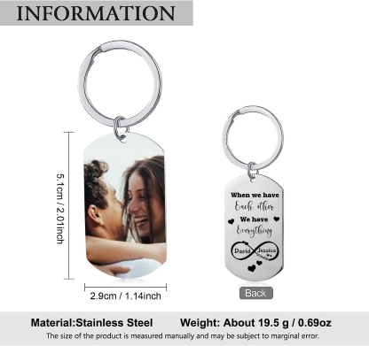 Couple Photo Keychain Custom 2 Names & Date Keyring Infinity Couples Gift - When We Have Each Other, We Have Everything-Jessemade AU
